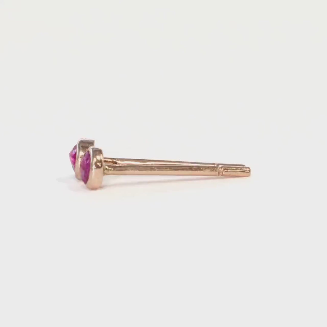 Tiny Ruby Stud Earrings