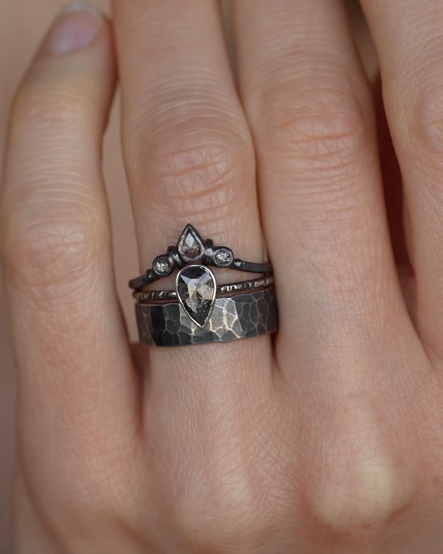 Rustic Galaxy Pear Diamond Ring
