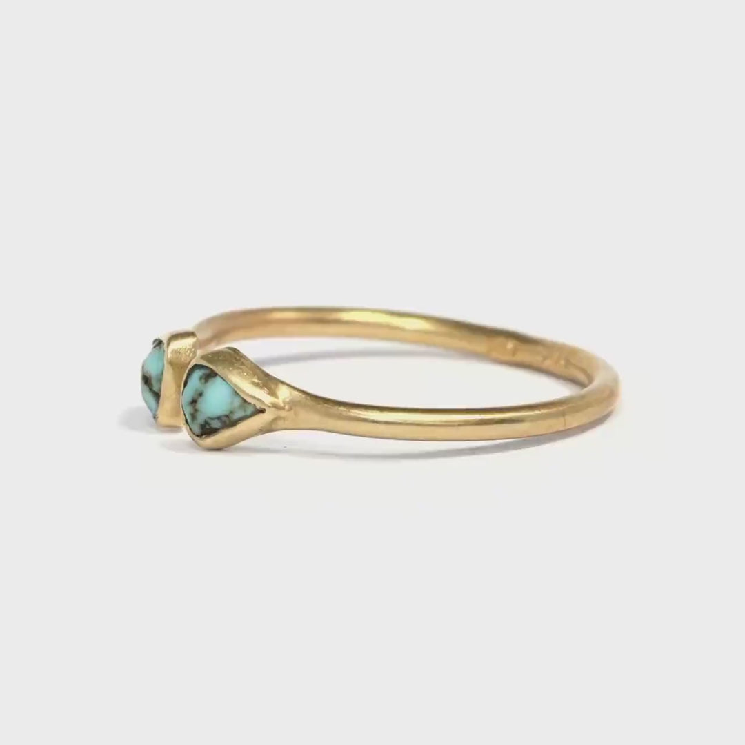 Adjustable Raw Turquoise Ring