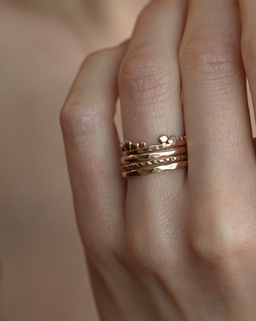 Set of 4 Textured Rings