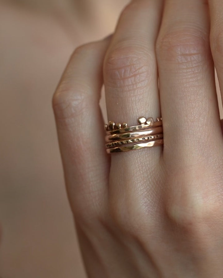 Set of 4 Textured Rings