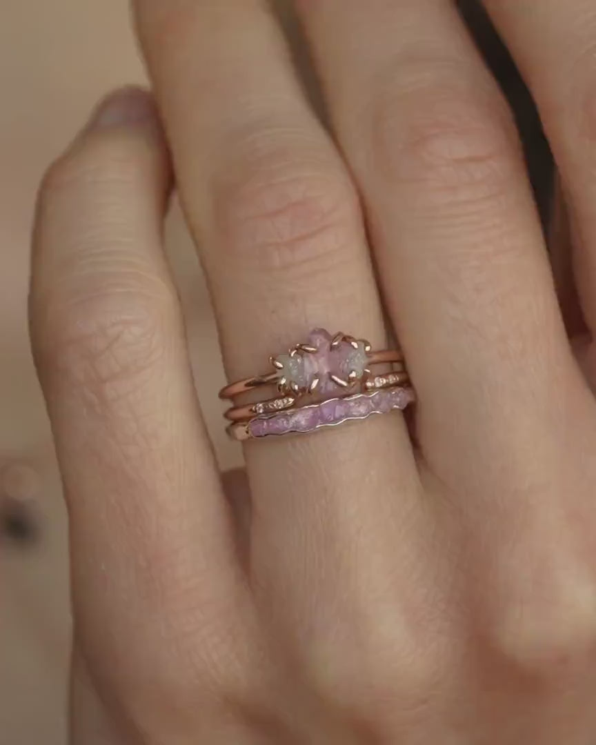 Raw Pink Sapphire Ring