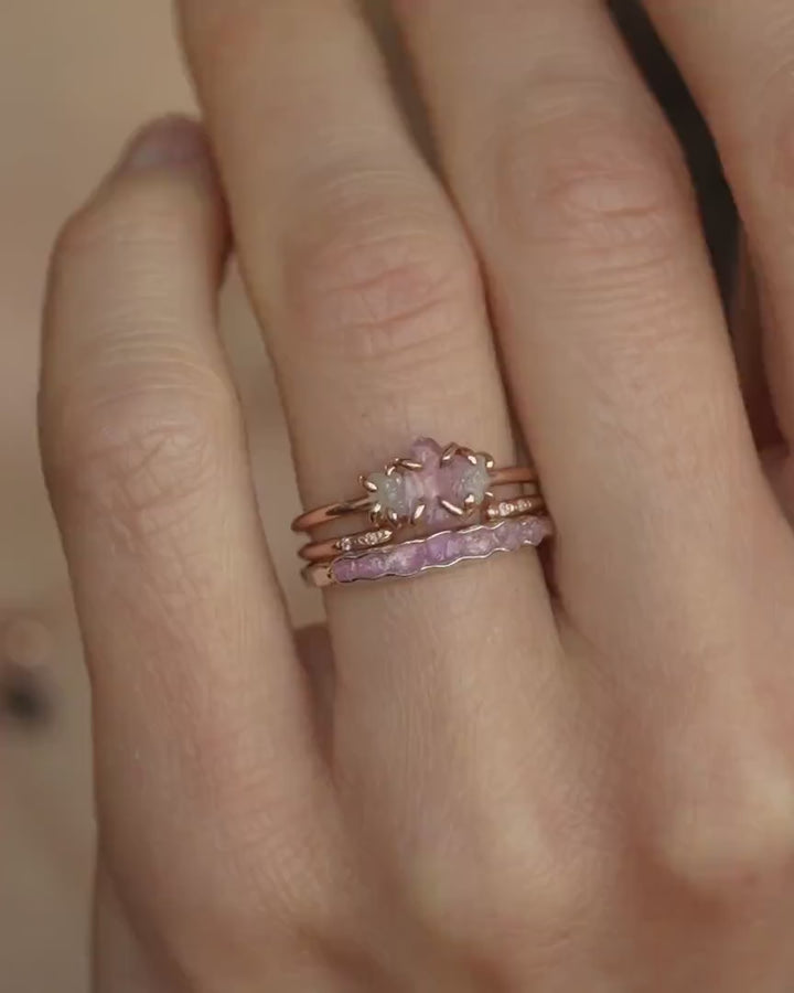 Raw Pink Sapphire Ring