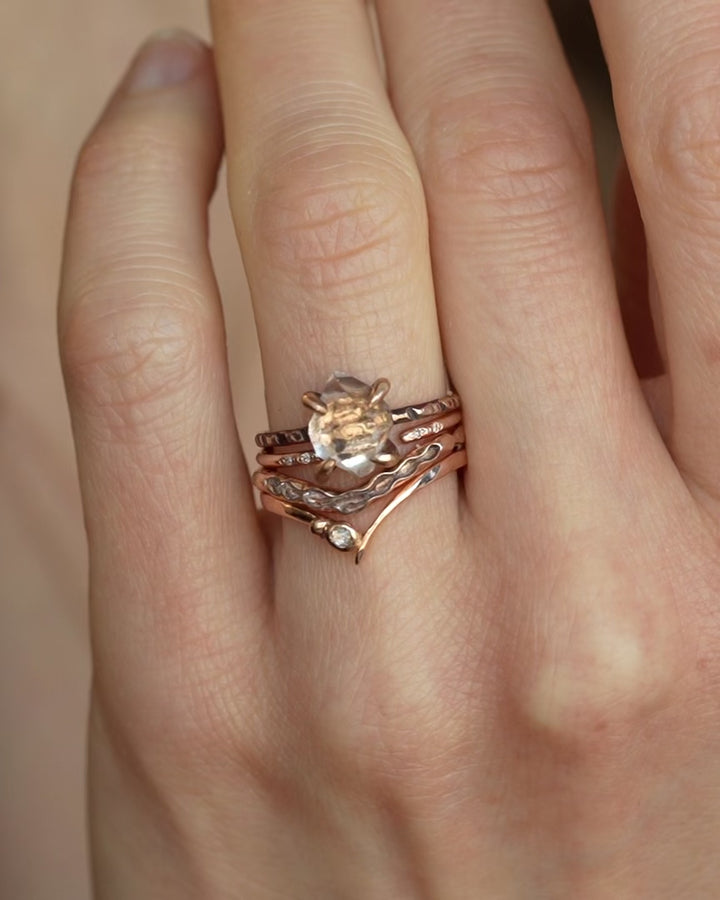 Herkimer Diamond Wave Ring