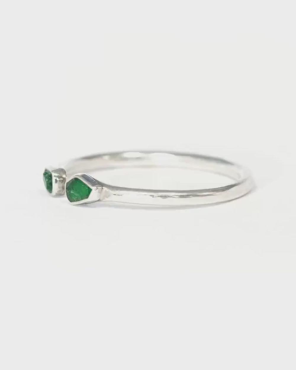 Raw Emerald Crystal Spacer Ring