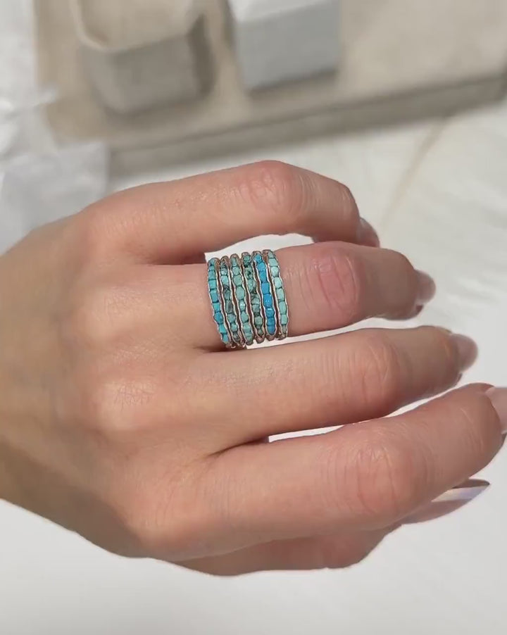 Solid Gold Raw Turquoise Ring