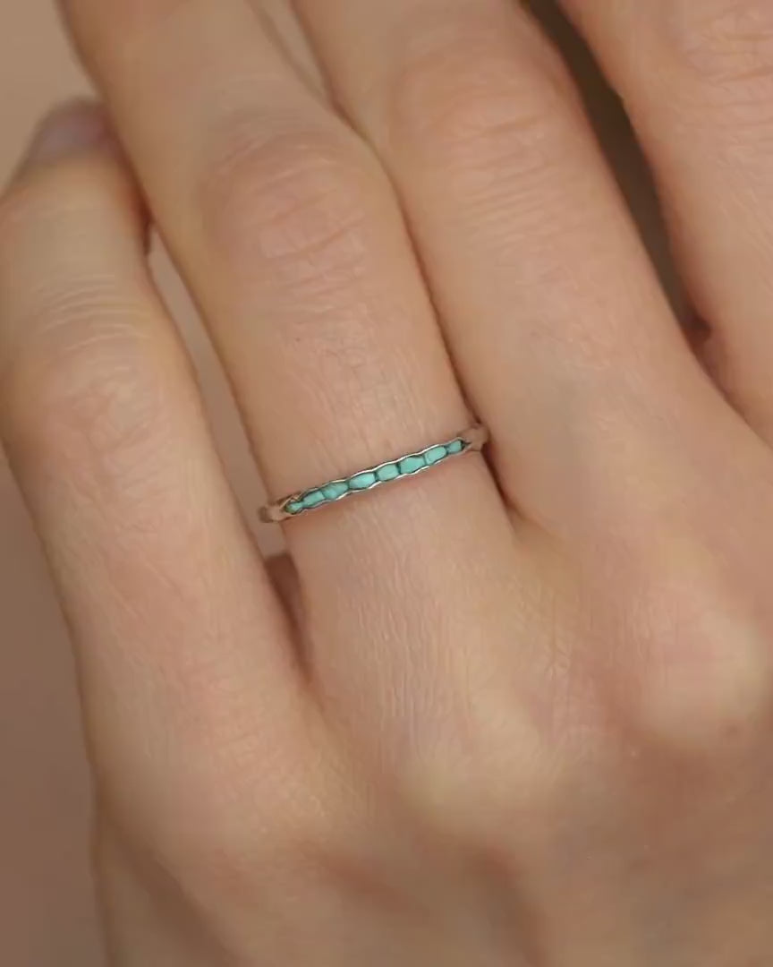Dainty Raw Blue Turquoise Band