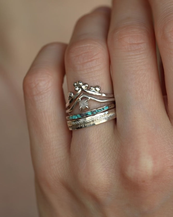 Raw Diamond Wave Ring