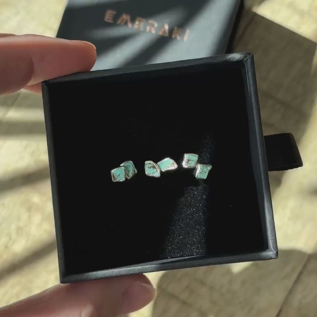 Raw Turquoise Studs