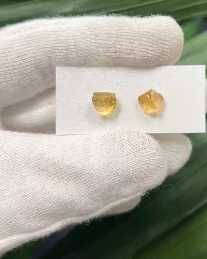 Raw Citrine Crystal and Diamond Ring