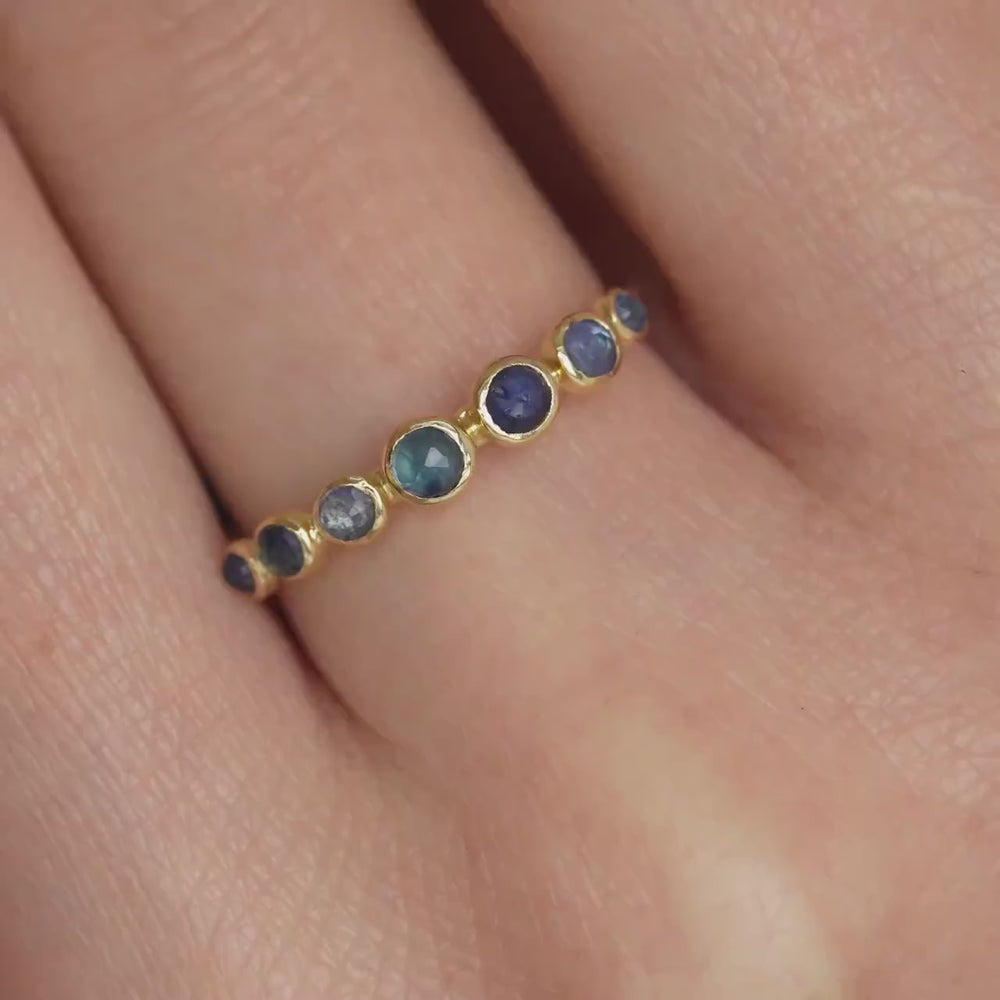 Natural Blue Sapphire Wedding Band