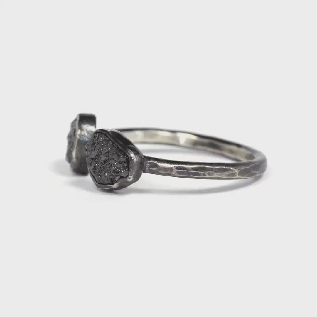 Adjustable Black Diamond Ring