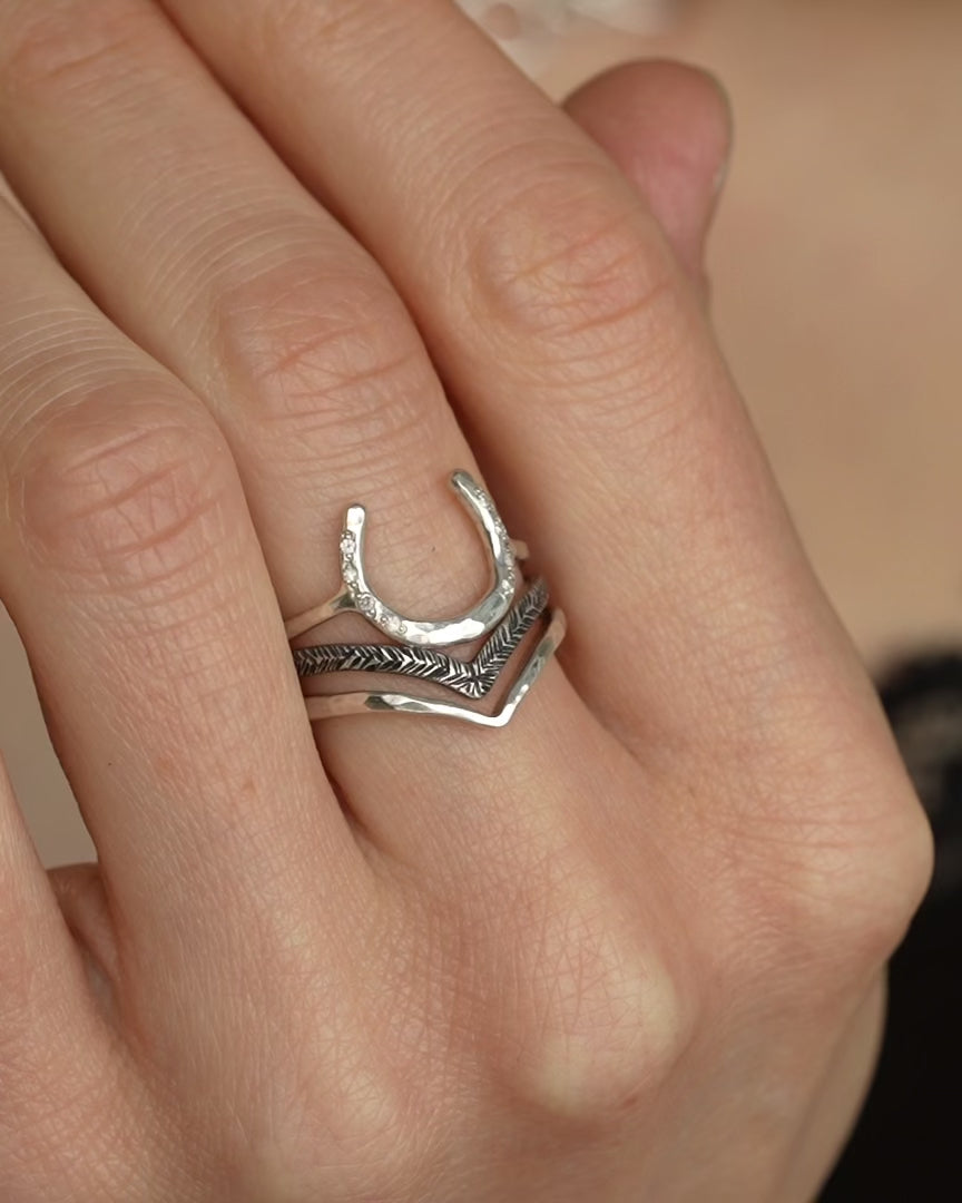 Hammered Silver Wave Ring