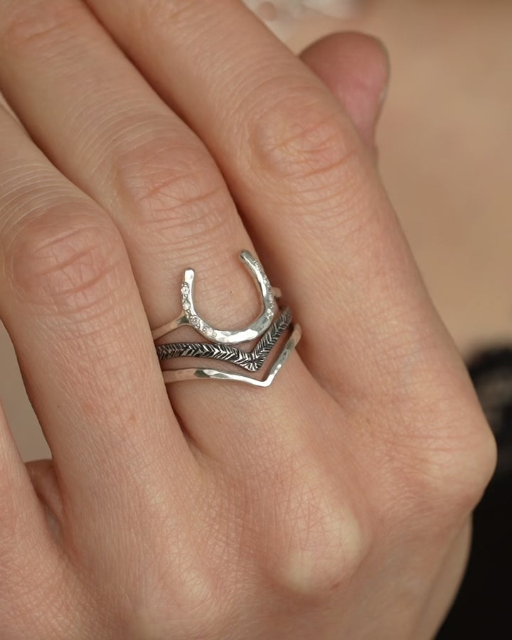 Hammered Silver Wave Ring