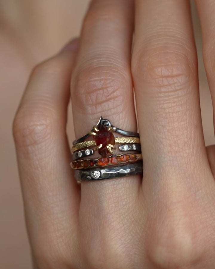Raw Citrine Crystal Ring