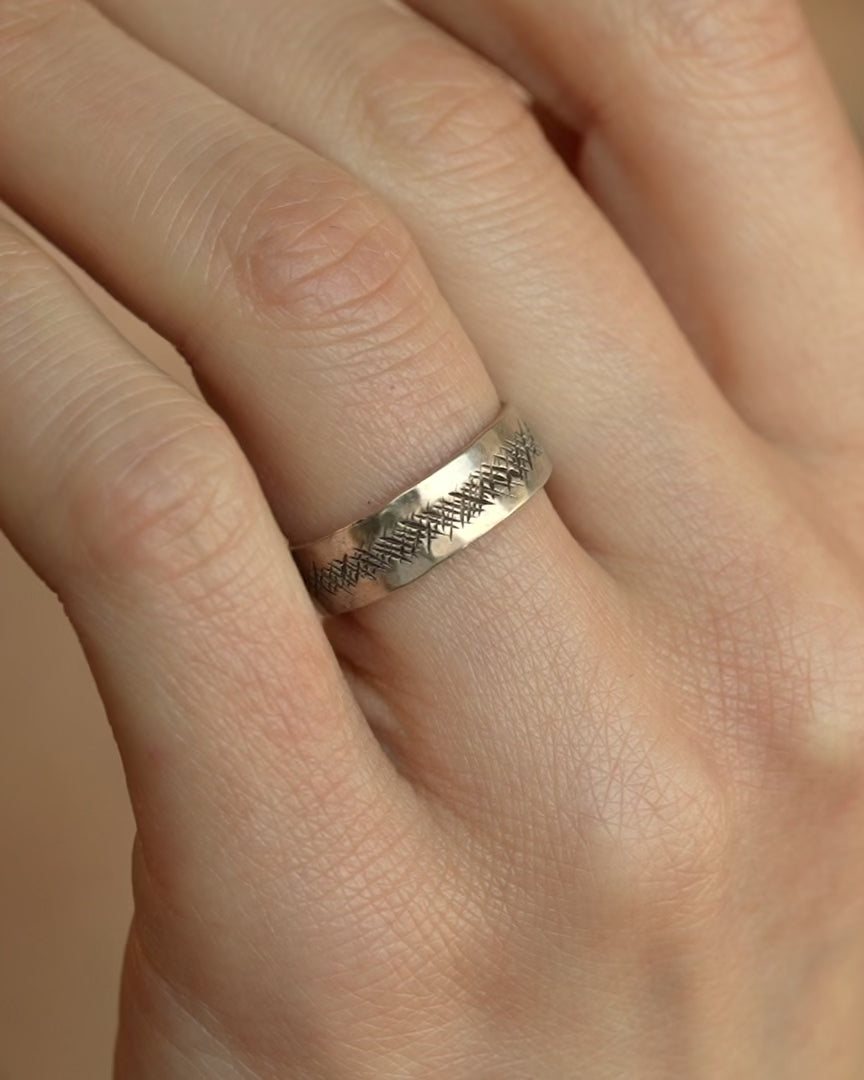 Criss-Cross Textured Band Ring