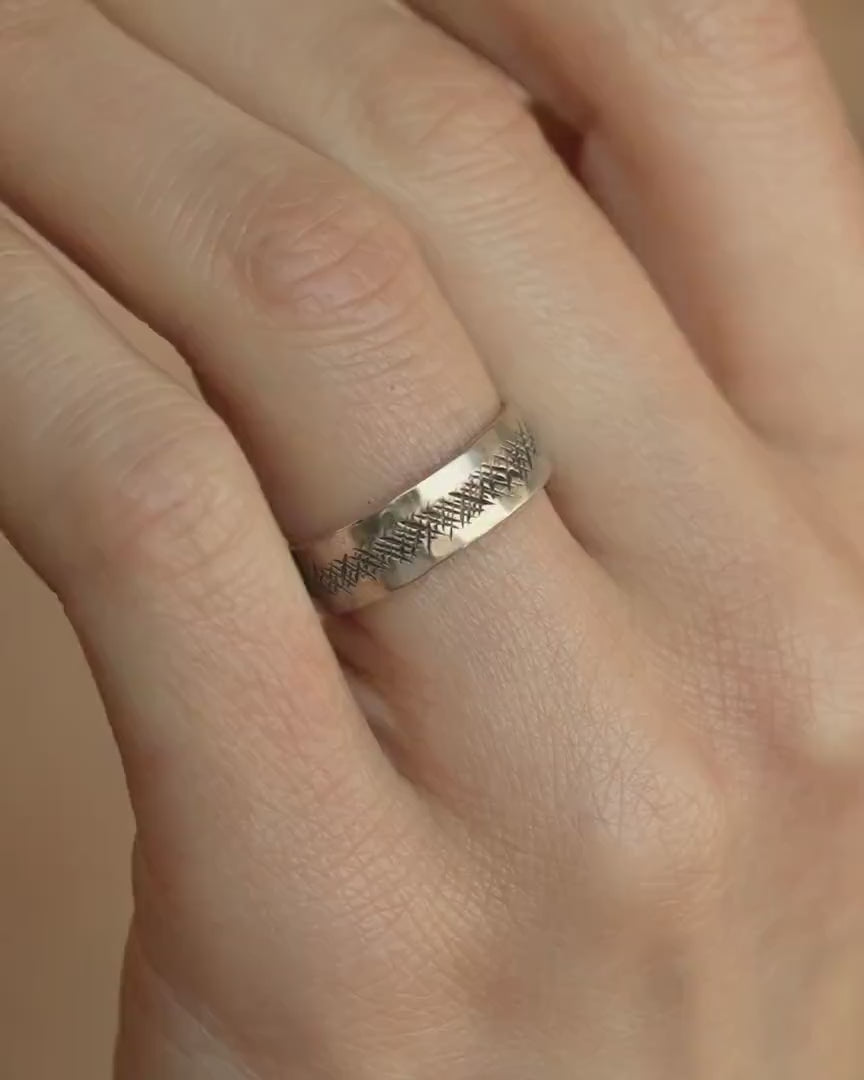 Criss-Cross Textured Band Ring