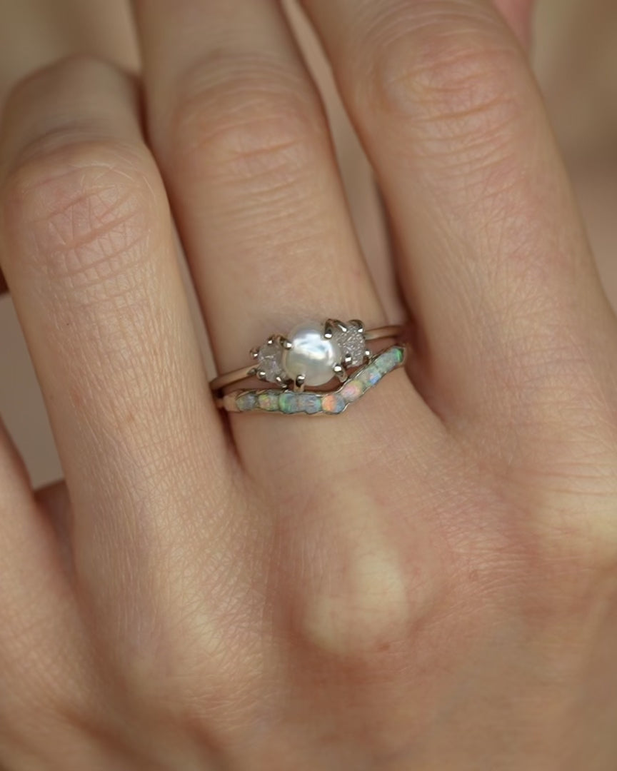 Raw Australian Opal Wave Ring