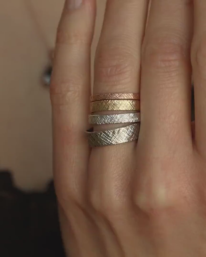 Textured Gold Wedding Band Ring