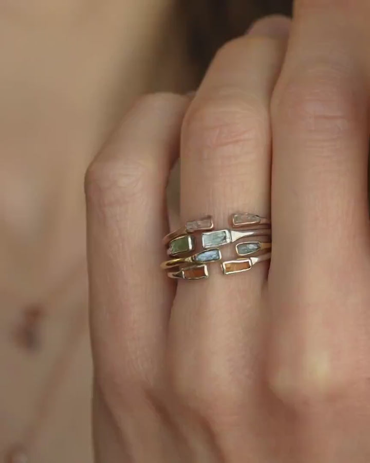 Adjustable Raw Orange Kyanite Ring