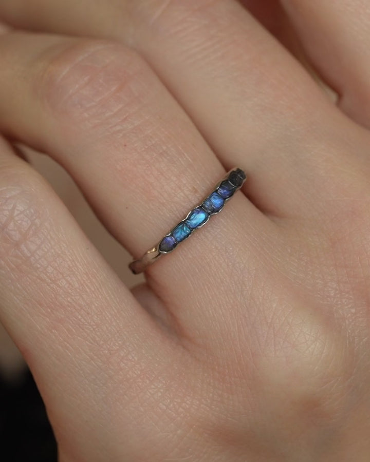 Raw Rainbow Moonstone Ring