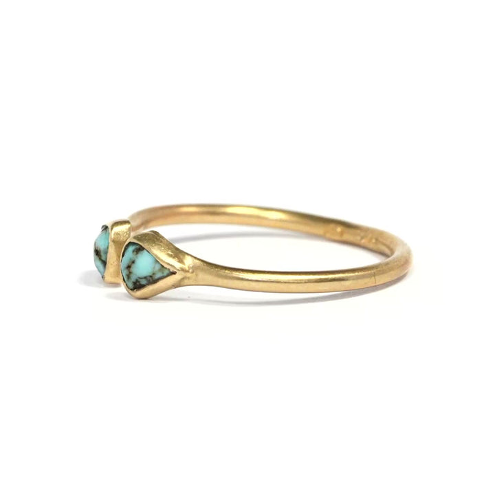 Adjustable Gold Raw Turquoise Ring