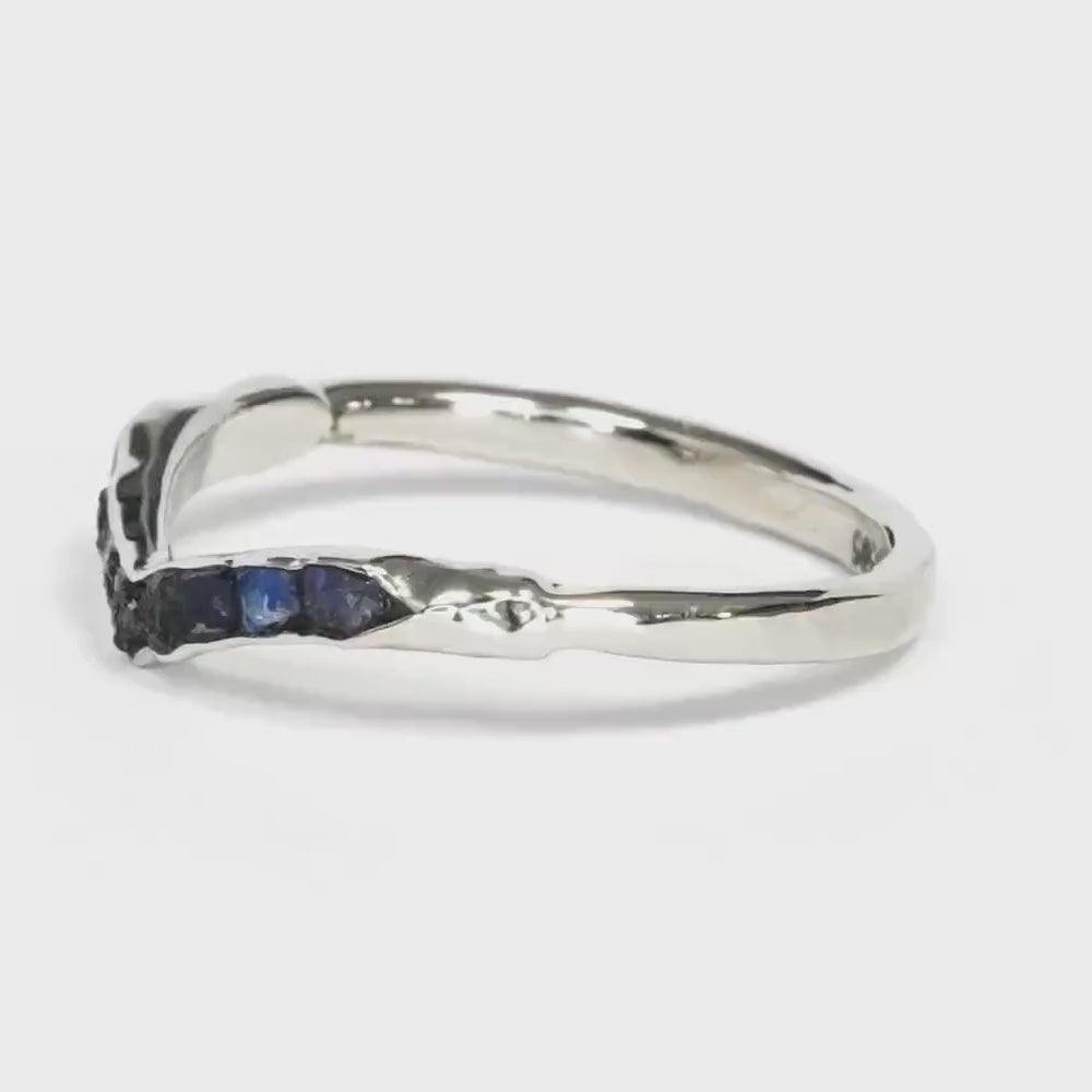 Rainbow Moonstone Wave Ring