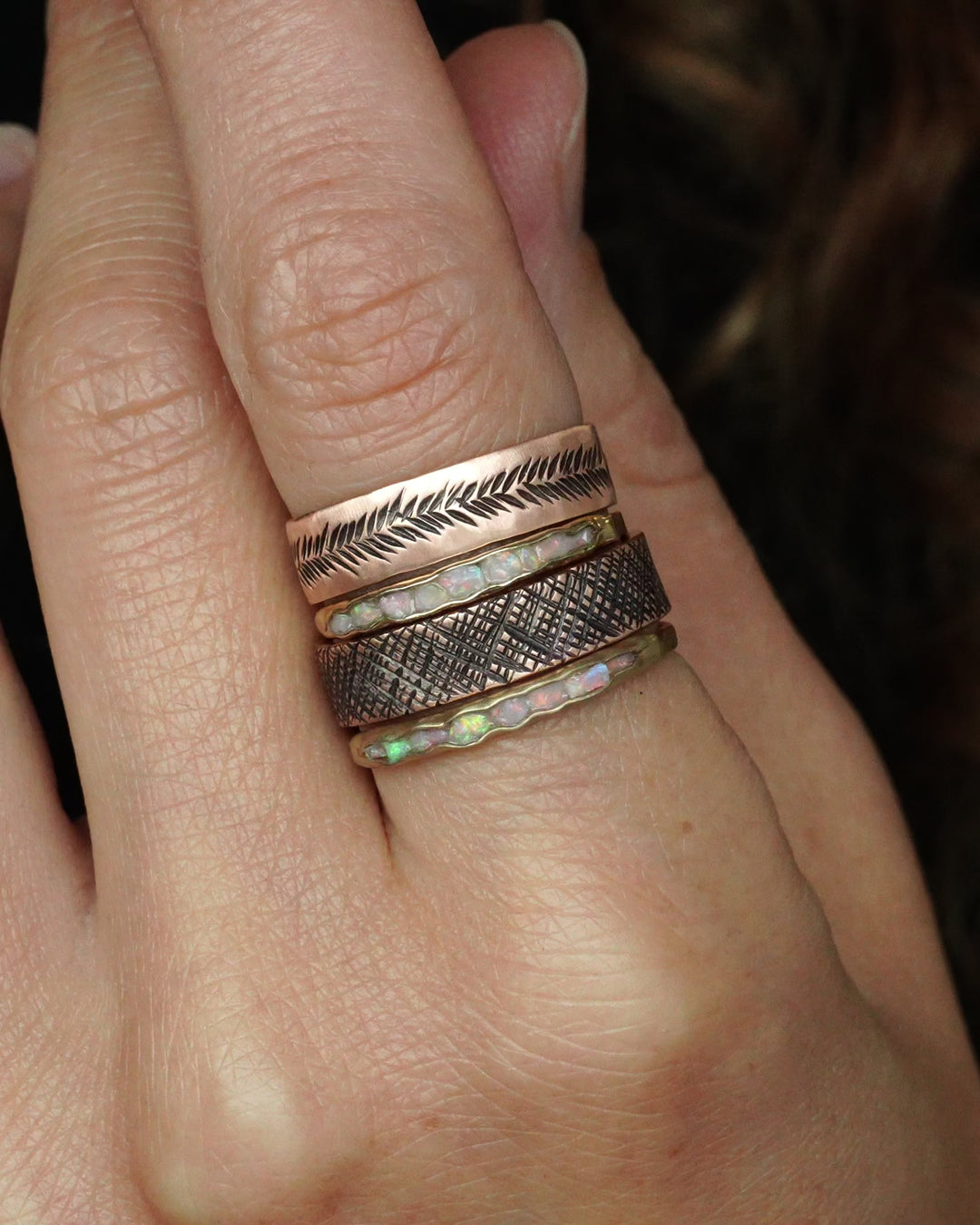 Textured Gold Wedding Band Ring