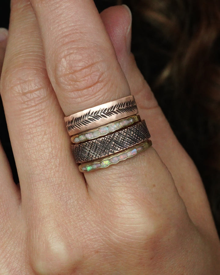 Textured Gold Wedding Band Ring