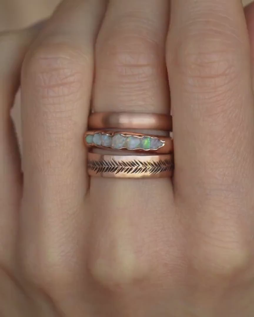 Bulky Raw Australian Opal Band