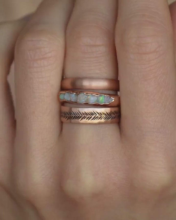 Bulky Raw Australian Opal Band