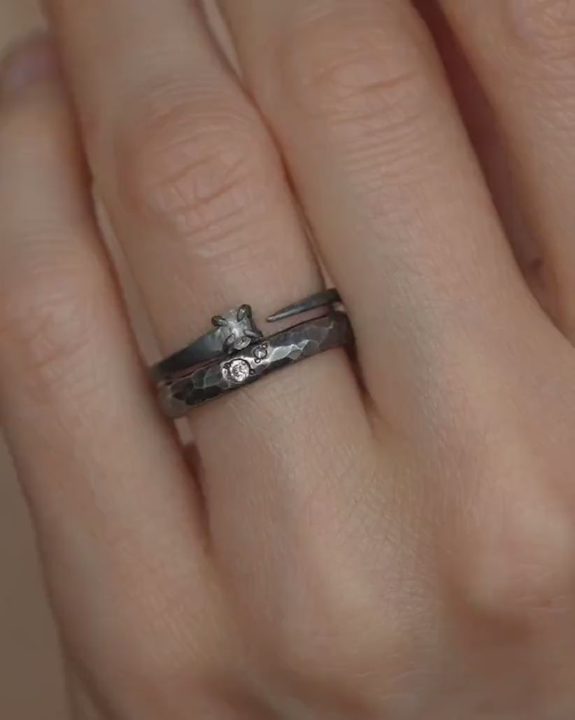 Hammer Textured Diamond Band