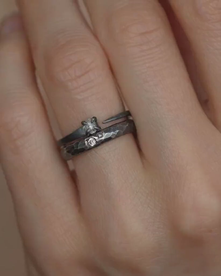 Hammer Textured Diamond Band