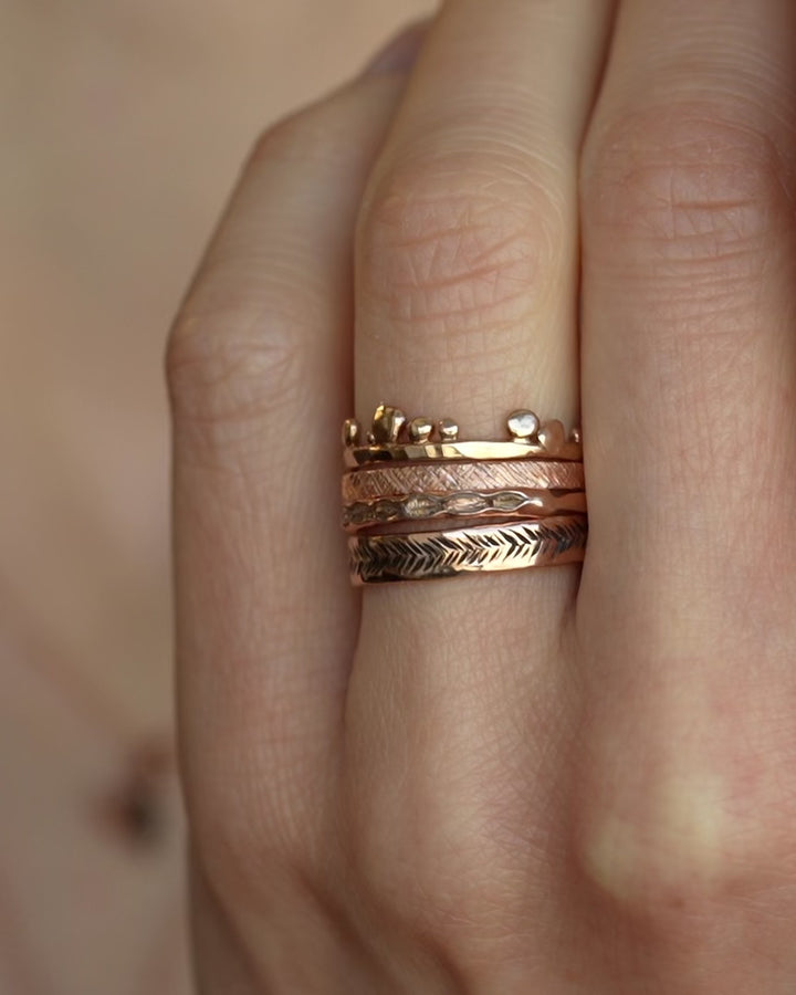 Skinny Raw Herkimer Diamond Ring
