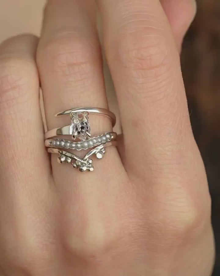 Herkimer Diamond Horseshoe Nail Ring