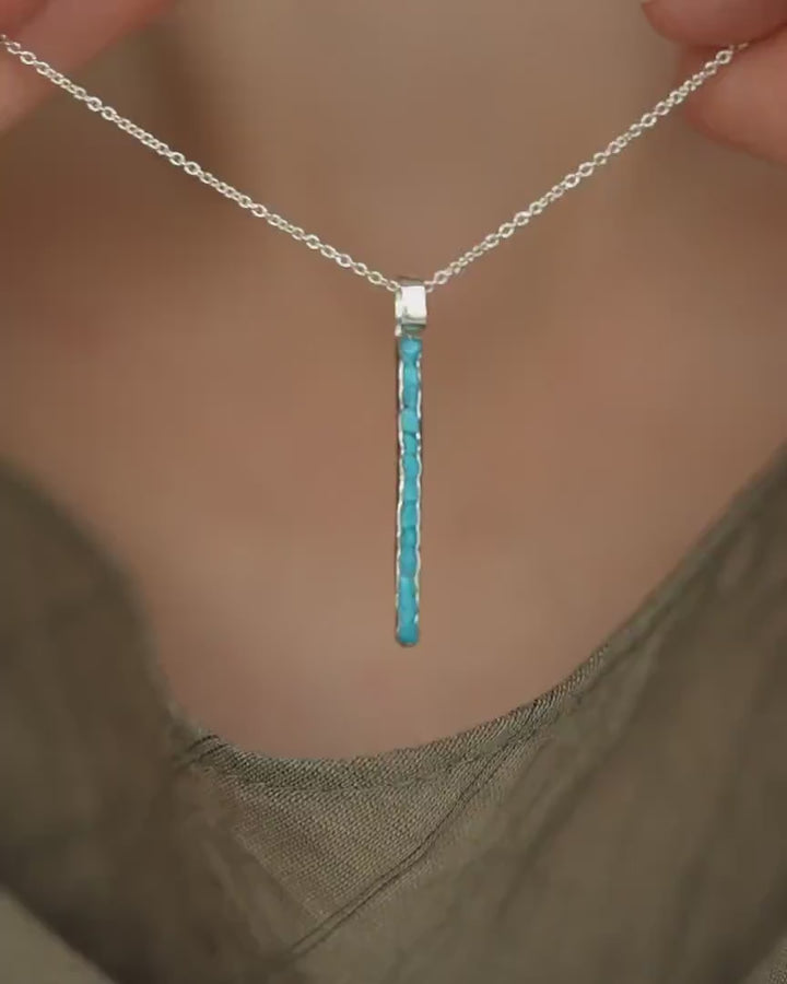 Raw Sleeping Beauty Turquoise Bar Necklace