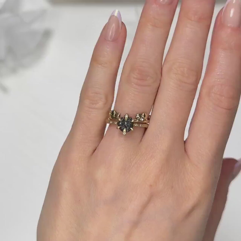 Black Diamond Engagement Ring