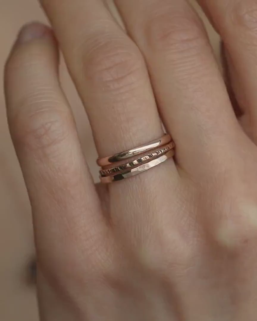 Solid Gold Stacking Ring Set
