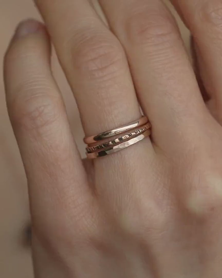 Solid Gold Stacking Ring Set