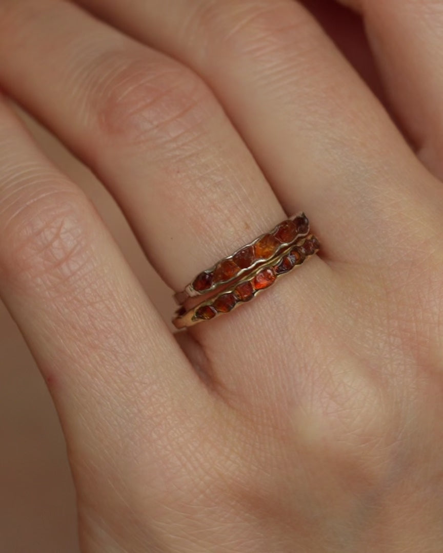 Raw Citrine Solid Gold Band