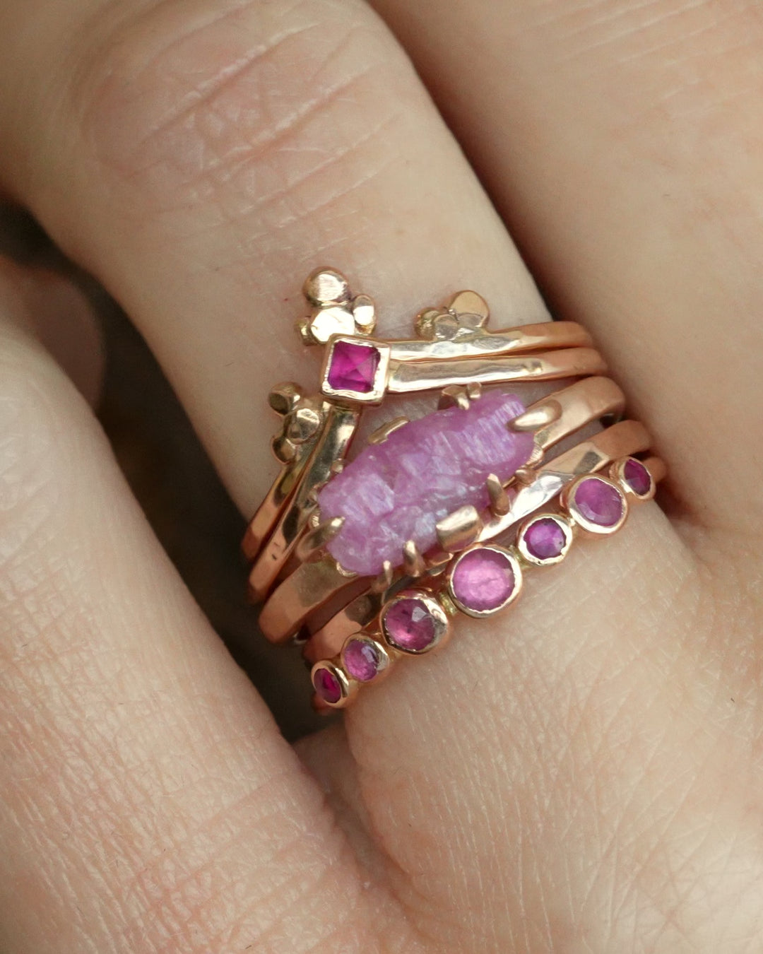 Hammered-Gold-Bubble-Wave-Ring-eMeraki