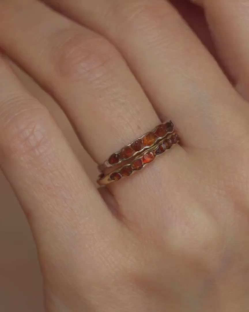 Raw Citrine Solid Gold Band