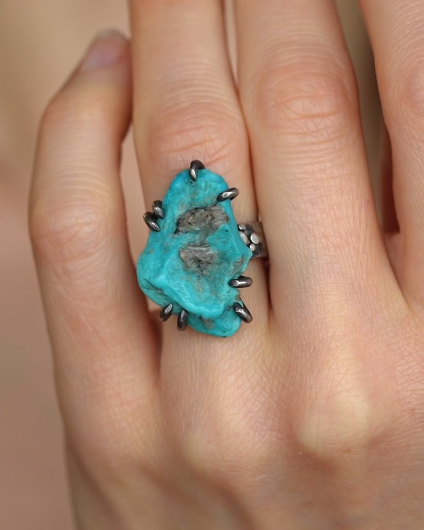 Raw Sleeping Beauty Turquoise Ring