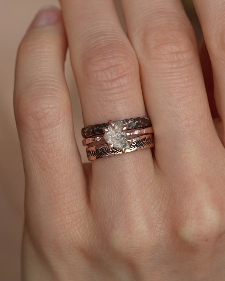 White Raw Galaxy Diamond Ring