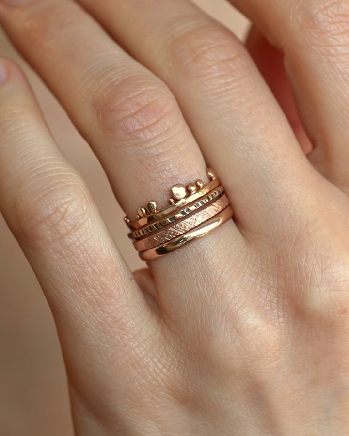 Solid Rose Gold Ring Stack