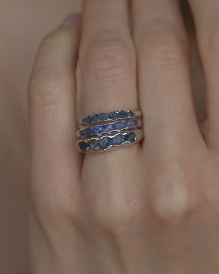 Raw Pale Blue Sapphire Ring