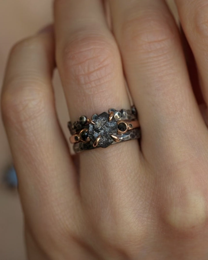 5 Black Diamond Engagement Ring
