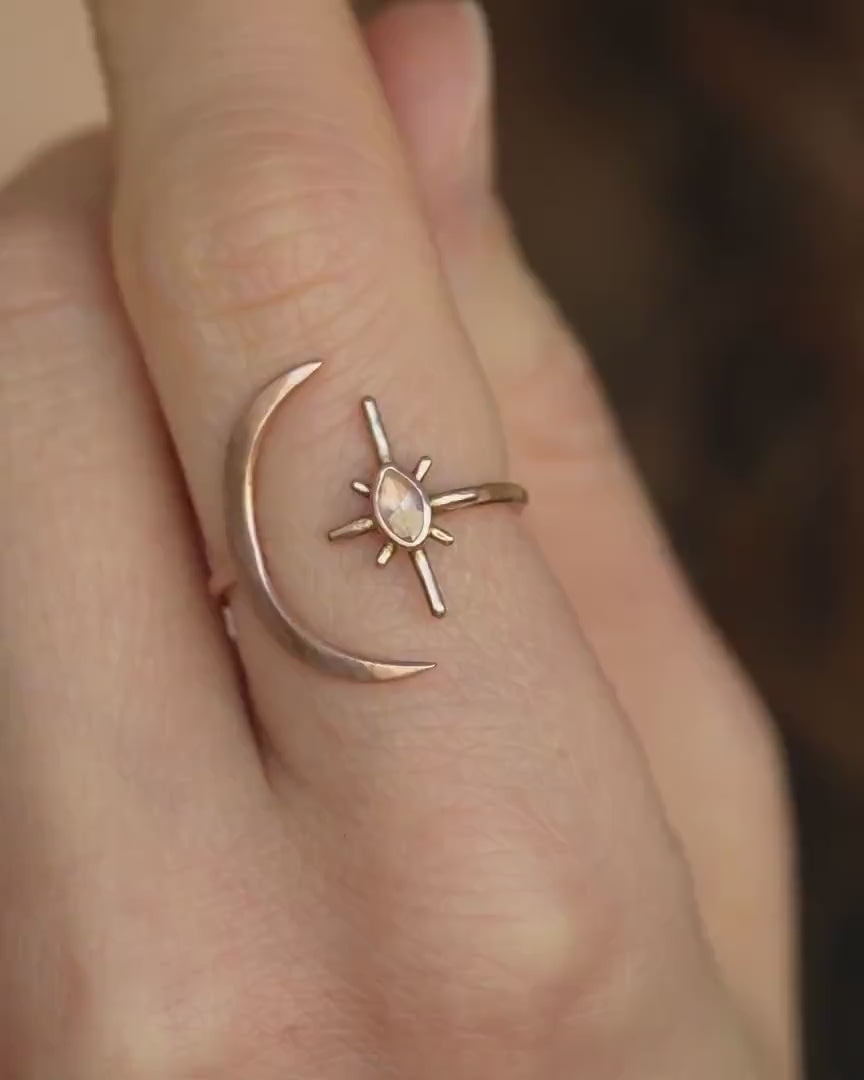 Rose Gold North Star Diamond Ring