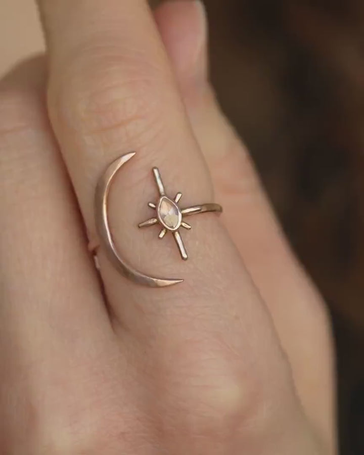Rose Gold North Star Diamond Ring