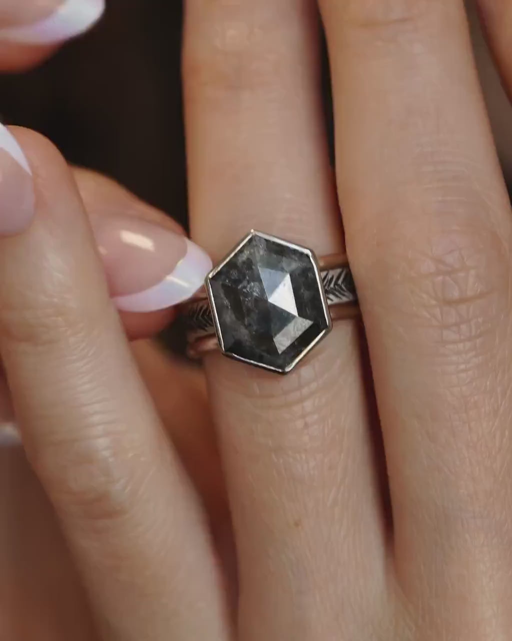 Hexagon Diamond Ring